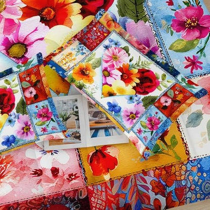 Color Vintage Floral Comforter Set King Size，Floral King Bed Bedding Set，with 1 Comforter with 2 Pillow Case