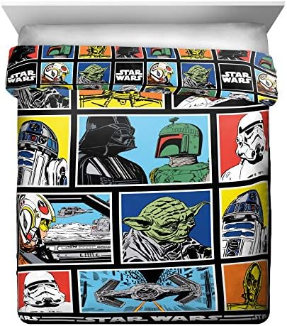 Star Wars Queen Comforter Set 5 Piece Soft Bedding for Boys, Multi
