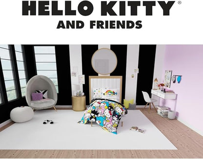 Franco Collectibles Hello Kitty & Friends Bedding 5 Piece Super Soft Comforter and Sheet Set with Sham, Twin, (Official Licensed Product)