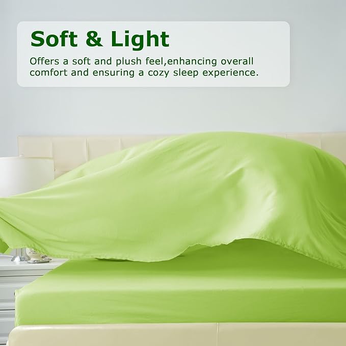 Full Size Bed Sheet Set - 4 Piece Soft Microfiber Sheets with Deep Pockets, Cooling Technology, and Wrinkle-Free Pillowcase. Hotel-Quality, Durable Bedding, Sharp Green