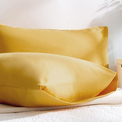 Evolive Ultra Soft Brushed Microfiber Standard Size 20"x30" Pillowcases Pair Set of 2 with Envelope Closure (20"x30" Standard, Spicy Mustard)