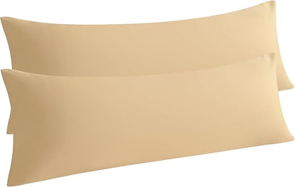 NTBAY 2 Pack Body Pillowcase, 20x54 inches, Light Taupe, Soft, Wrinkle, Fade Resistant, Envelope Closure, Microfiber, 2 Pillowcases, Set of 2