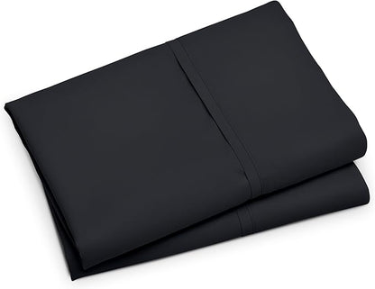 Bare Home Premium 1800 Ultra-Soft Microfiber Pillowcase Set - Double Brushed - Hypoallergenic - Wrinkle Resistant (Standard Pillowcase Set of 2, Black)