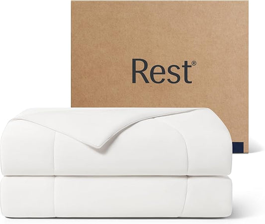 REST® Evercool® Cooling Comforter, King/Cali King, Blanket for Hot Sleepers, All Season Bedding to Keep Cool for Night Sweats, Breathable Lightweight Duvet, 106x90 Inches, Arctic White