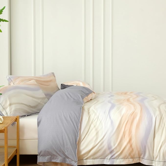 OAITE Duvet Cover Set Twin Size Floral Pattern Ultra Soft 100% Cotton Duvet Cover Sets 3-PC, Breathable Duvet Cover with Zipper Closure & Corner Ties(2 Pillow Shams,1 Duvet Cover)