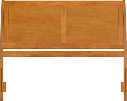 AFI, Portland Queen Sleigh Solid Wood Panel Headboard, Light Toffee