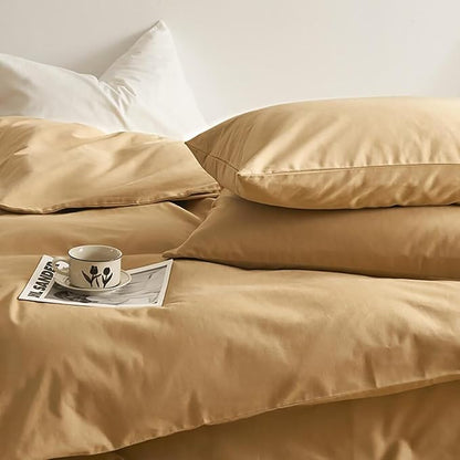 Luxlovery Beige Champagne Comforter Set Cal King Dark Beige Bedding Comforter Set California King Taupe Color Soft Breathable Blanket Quilts 3 Piece Light Khaki Bedding Set for Women Men Adults