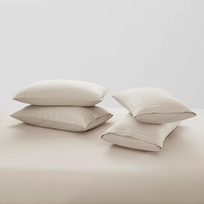 Clara Clark Full Sheets - Hotel Luxury 6 Piece Bed Sheets for Full Size Bed - Soft Bedding Sheets & Pillowcases, Fits Mattress up to 16 inch deep. Full, Linen