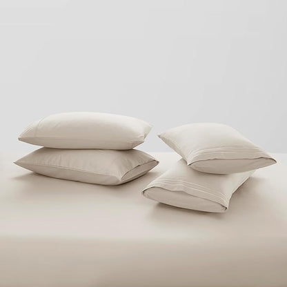 Clara Clark Twin XL Sheets - Hotel Luxury 5 Piece Bed Sheets for Twin XL Size Bed - Soft Bedding Sheets & Pillowcases, Fits Mattress up to 16 inch deep. Twin XL, Linen