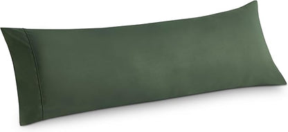 Bedsure Body Pillow Case Cover - Olive Green Brushed Microfiber Long Pillow Cases, Ultra Soft and Cozy Body Pillowcase with Envelope Closure for Kids, Wrinkle, Fade Resistant, 1 Pack, 20x54 Inches