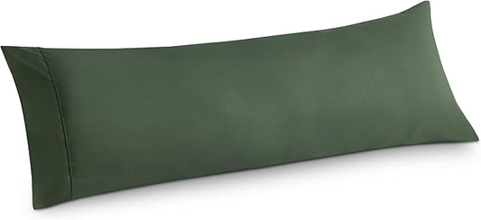 Bedsure Body Pillow Case Cover - Olive Green Brushed Microfiber Long Pillow Cases, Ultra Soft and Cozy Body Pillowcase with Envelope Closure for Kids, Wrinkle, Fade Resistant, 1 Pack, 20x54 Inches
