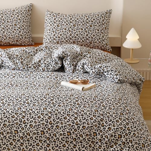 Houseri Leopard Comforter Set California King Black Cheetah Print Bedding Sets Quilt Stylish and Bold Animal Print Bed Blanket Cal King Size