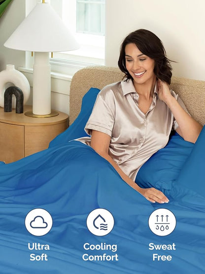 Extra Deep Twin XL Sheet Set - 4 Piece Breathable and Cooling Sheets - Hotel Luxury Bedding for Women, Men, Kids & Teens - Easy & Secure Fit - Soft and Wrinkle Free - Extra Deep Pockets - Royal Blue