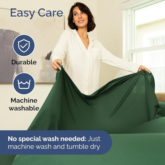 Bulk Case Pack of 12 Sheet Sets - (12) Complete Cal King Size Sheet Sets w/ Deep Pockets - Wholesale Bulk Bedding for Hotels, Spas & Airbnbs - Breathable and Wrinkle Free - (Cal King, Emerald Green)