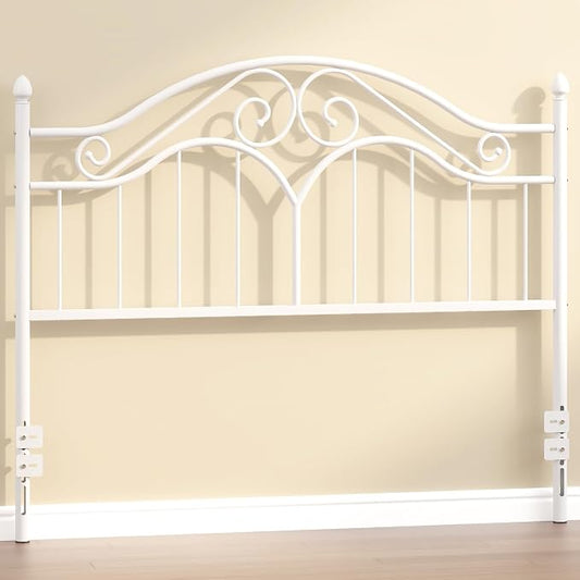 Headboard for Queen Size Bed Frame Vintage Bed Metal Headboard Only | Platform Bed Headboard,Height Adjustable,Sturdy and Stable,Easy Assembly,White