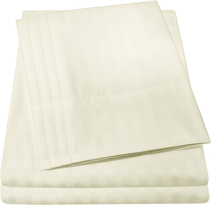 King Size Bed Sheets - 6 Piece 1500 Supreme Collection Fine Brushed Microfiber Deep Pocket King Sheet Set Bedding - 2 Extra Pillow Cases, Great Value, King, Dobby Beige
