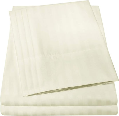 King Size Bed Sheets - 6 Piece 1500 Supreme Collection Fine Brushed Microfiber Deep Pocket King Sheet Set Bedding - 2 Extra Pillow Cases, Great Value, King, Dobby Beige