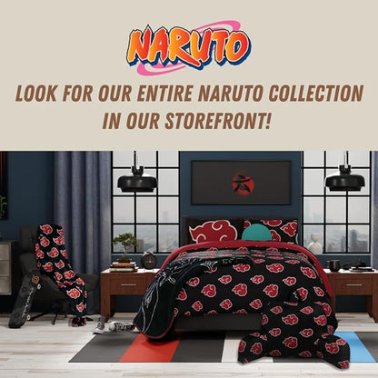 Naruto Anime Akatsuki Cloud Bedding Super Soft and Cozy Wearable Hooded Throw Blanket, 70 in x 50 in (Official Licensed Product) by Franco Collectibles