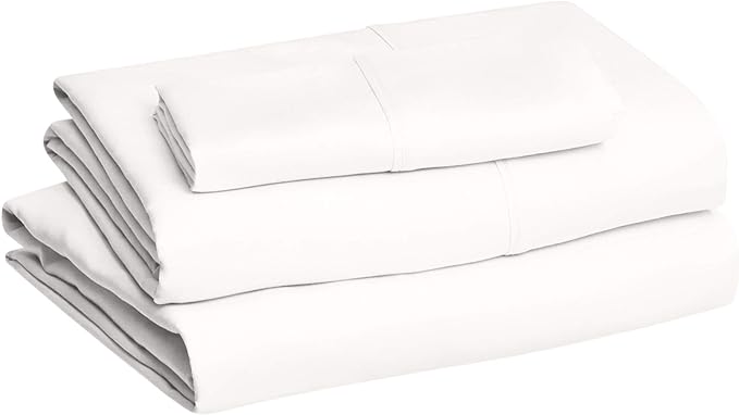 Basics Lightweight Ultra-Soft, Breathable, Wrinkle Free Brushed Microfiber 3 Piece Bed Sheet Set with 14-Inch Deep Pockets, Twin XL, Cream, Solid