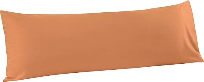 FLXXIE Body Pillow Cover - Super Soft Microfiber 20x54 Body Pillow Case - Envelope Closure, Wrinkle, Stain Resistant 20x54 Long Pillowcase, Tan