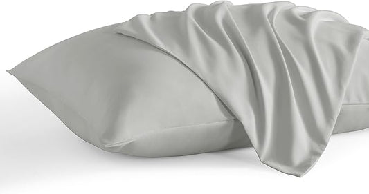 NTBAY Queen Pillow Cases Set of 2, 2 Pack Brushed Microfiber 20x30 Pillow Cases, Soft, Wrinkle, Fade, Stain Resistant Light Grey Pillow Cases with Envelope Closure, 20x30 Inches, Light Grey