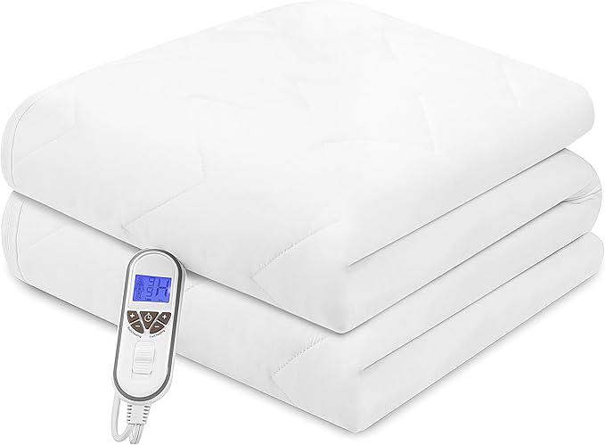 Bwarm Premium Multi-Zone Heated Mattress Pad Full Size, 54" x 75", 9 Heat Settings, 1-12 Hours Auto Off, Individual Body and Feet Settings, Removable Comfort Layer, Machine Washable