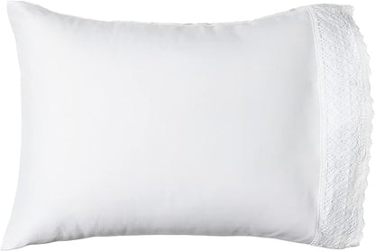Modern Threads 3 Piece Microfiber Sheet Set – Soft Cooling Bed Sheets with Crochet Lace – Deep Pocket, Wrinkle Free, Breathable, Hotel Luxury Bedding, White, Twin