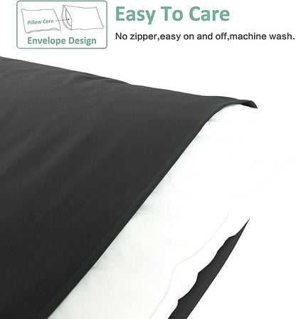 NTBAY Queen Pillowcase Set - 4 Pack Brushed Microfiber 20x30 Pillowcases - Soft, Wrinkle-Free, Fade-Resistant, Stain-Resistant, Dark Grey Pillowcases with Envelope Closure - 20x30 Inches, Dark Grey