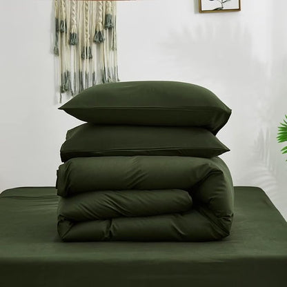 Houseri Olive Green Comforter Set Cal King Dark Bedding California Army Sets Oversized Men Women Military Size Blackish Cal King(96''*104''-Comforter)