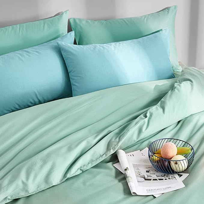 FLXXIE King Pillow Cases Set of 2, Soft Microfiber Pillow Covers with Envelope Closure, Wrinkle, Fade and Stain Resistant Pillowcases, 20x36, Sea Green
