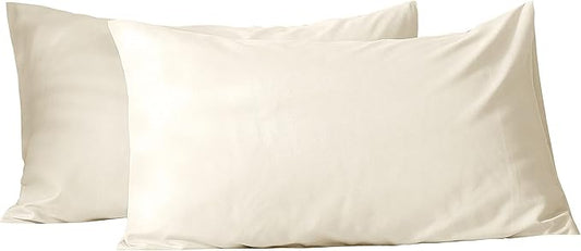 EVOLIVE Ultra Soft Brushed Microfiber King Size 20"x40" Pillowcases Pair with Envelope Closure Set of 2 (20"x40" King, Pearled Ivory)