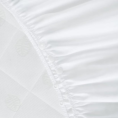 Crib Bed Skirt 28” x 52” with 14” Drop Pleated Dust Ruffle for Baby Boys Girls Elastic Adjustable Fit Toddler Bedskirt Easy On/Off Soft Nursery Standard Crib Bedding Skirts Solid White Crib Skirt