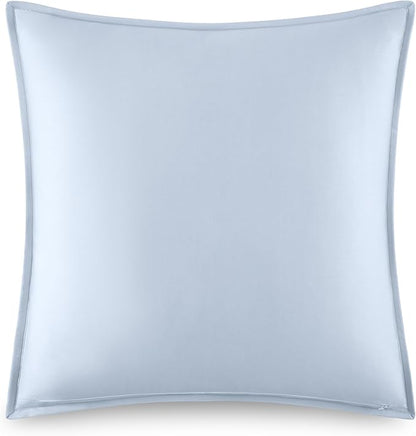 kate spade new york Spade Floral Euro Sham, 26" x 26" Spring Pillow Cover, Single 100% Cotton Sateen Cover, Machine Washable, Halogen Blue