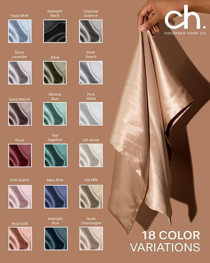 SUNDAYSILKS™ Premium Silk Pillow Cases | 100% Mulberry Silk Pillowcase with Zipper, All Sides Real 22 Momme Grade 6A Silk, Standard Queen, King Size [Teal Sapphire]