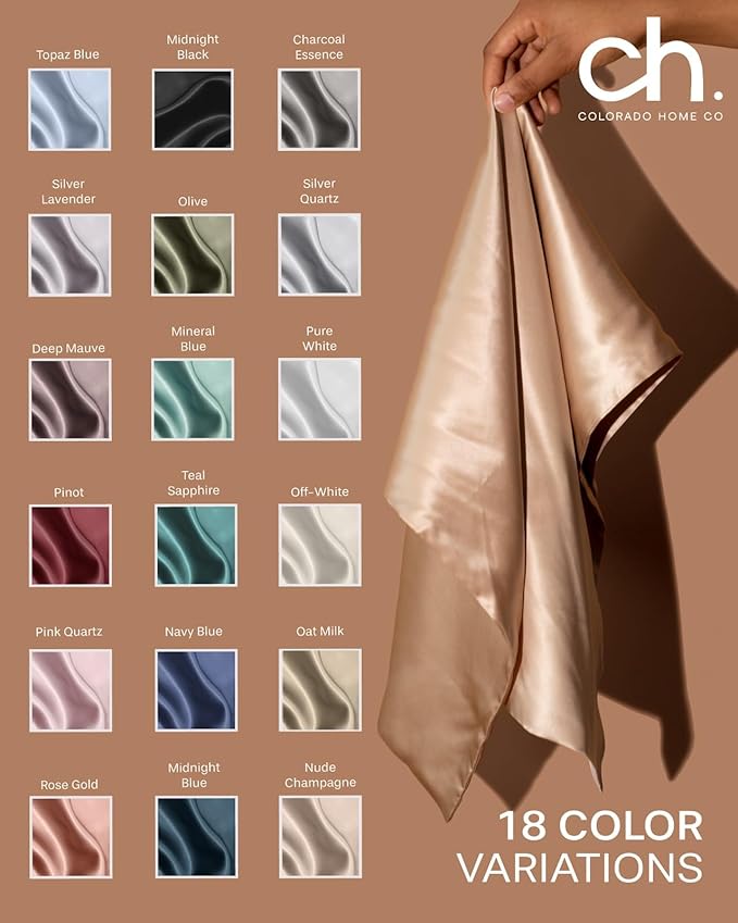 SUNDAYSILKS™ | Silk Pillow Cases | 100% Pure Silk Pillowcase | All Sides 22 Momme Highest Grade 6A | Real Silk Pillowcase for Hair and Skin | King, Queen Mulberry Silk Pillow Case, Zipper [Oat Milk]