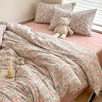 Floral Boho Comforter Twin XL Pink Floral Bedding Comforter Set Cute Flowers Comforter for Kids Girls Fluffy Soft Vintage Cottagecore Bedding French Country Style Botanical Comforter for All Season