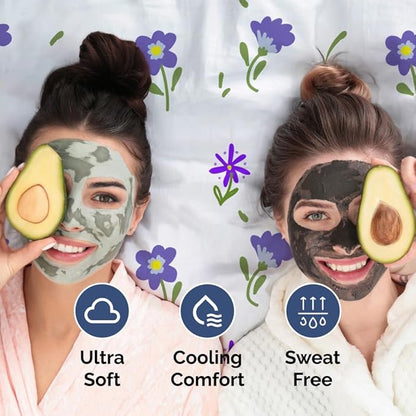 Floral Sheets - Purple Floral Bed Sheet Set - 1 Flat, 2 Fitted & 2 Pillowcases w/ Deep Pockets - Wrinkle & Fade Free - Boho Botanical Bedding - Ultra-Soft, Breathable & Cooling - Split King Size Set