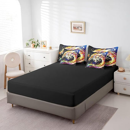 Erosebridal 3D Dragon 7 Piece Comforter Set Full Bed in a Bag,Watercolor Dragon Scale Bedding Sets Antique Mythical Animal Gothic Sheet Set with Comforter