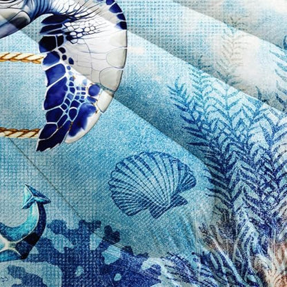 Nttopship Sea Turtle Comforter Bedding Set with 2 Pillowcase Full Size Ocean Comforter Set for Kids Boys Girls Bedroom Decor