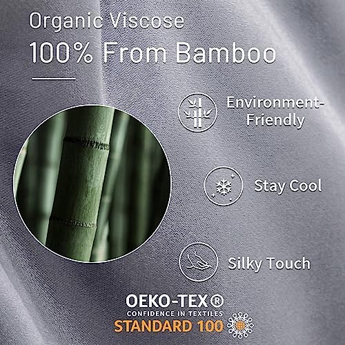 NEXHOME PRO Organic Natural Viscose from Bamboo Cooling Comforter,Light Grey 106" x 90" King Lightweight Down Alternative Cool Duvet Insert,Summer Bedding Blanket Cool for Hot Sleepers,8 Corner Tabs