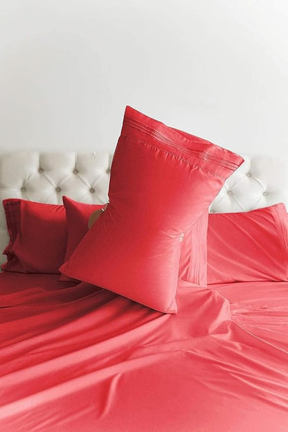 King 6 Piece Sheet Set - Comfy Breathable & Cooling - Ultra Soft Hotel Luxury Bedding Set with 8-16 Inch Deep Pockets - 1 Flat & 1 Fitted Sheet & 4 Pillowcases - Cozy, Wrinkle Free & Easy Care - Red