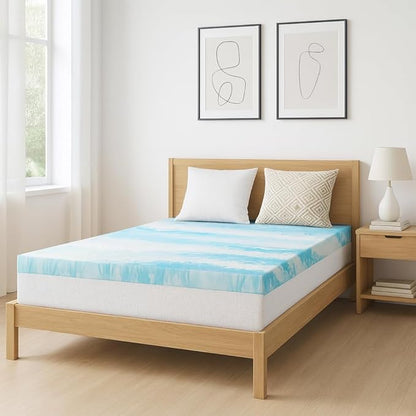 Memory Foam Mattress Topper King - 4 Inch Gel Infused Bed Toppers, Pressure Relief Mattress Pad, CertiPUR-US Certified
