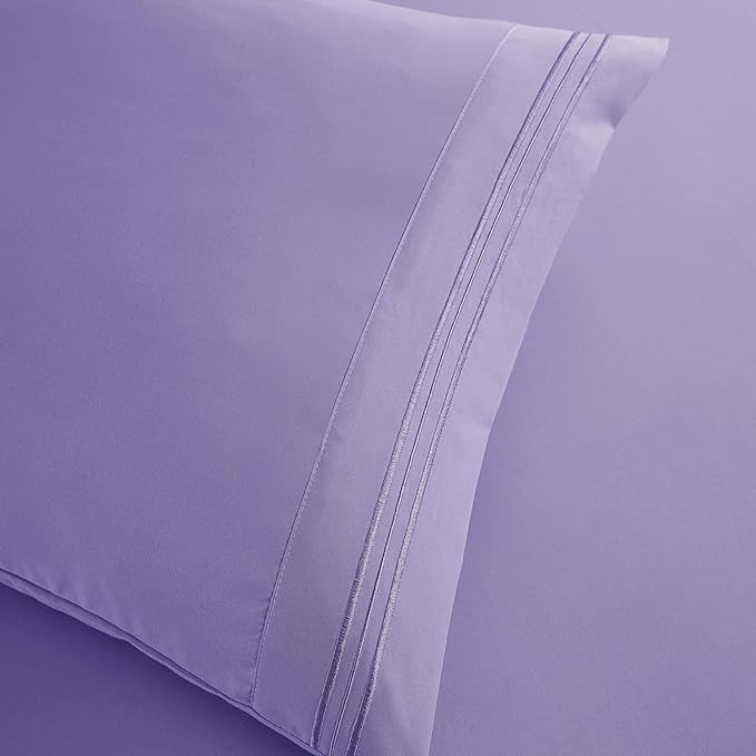 Clara Clark RV Queen Sheets, 6 Piece RV Sheets Set - Hotel Luxury Sheets for RV Bunks, Super Soft Bedding Set, Short Queen,Lavender