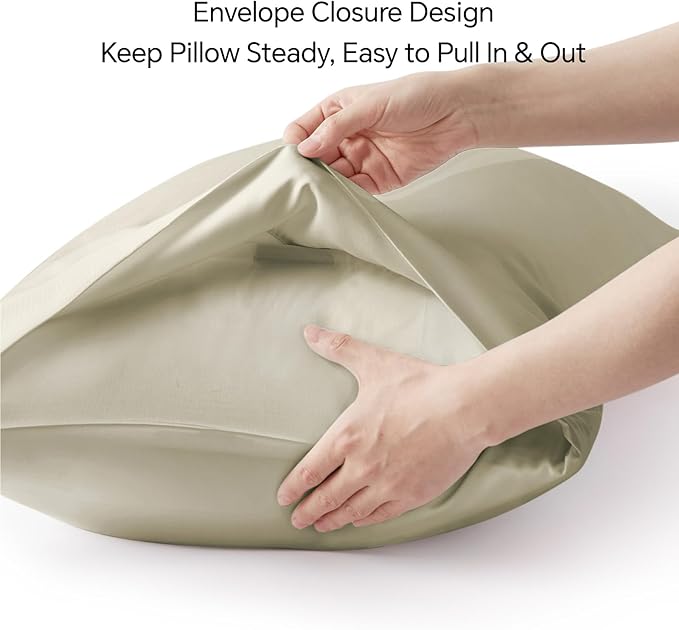 BEDELITE Body Pillow Cover, Rayon Made from Bamboo, Cooling Body Pillow Pillowcase for Hot Sleepers and Night Sweats, Breathable & Silky Soft Full Long Pillow Case Cover (Linen, 20x54 Inches)