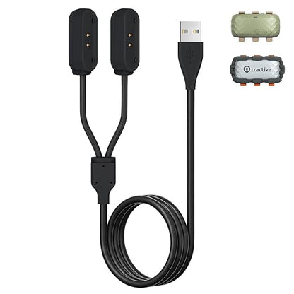 2-in-1 Portable Magnetic Quick Charge Cable | Anti-Lost Heavy-Duty | Replacement for Tractive Dog GPS Tracker | Travel-Friendly Compact USB Cord for Home & Outdoor (Black)