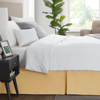 Nestl Gold Bed Skirt Cal King Size - Cal King Bed Skirt 14 Inch Drop - Brushed Microfiber Bed Skirts - Hotel Quality Pleated Bed Skirt - Shrinkage & Fade Resistant