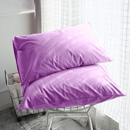 FLXXIE Pillow Cases Standard Size, Soft Microfiber Pillow Covers with Envelope Closure, Wrinkle, Stain Resistant Pillowcases, 2 Piece Set, 20x26, Lavender
