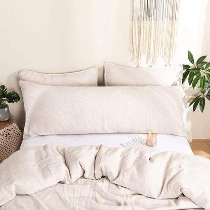 Simple&Opulence Body Pillow Cover 20" x 54",100% Pure Linen, Ultra Soft and Breathable, Body Pillowcase with Envelope Closure for Adults(Linen)