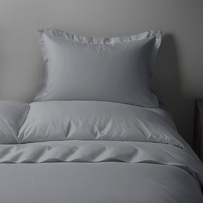 Duvet Cover Twin/Twin XL Size Set - Extra Soft Twin/Twin XL Duvet Cover 68" x 90" with 1 Pillow Sham - Hotel Luxury, Easy Care, Fade Free w/ Zipper Closures & Ties - Comfy & Breathable (Steel Blue)