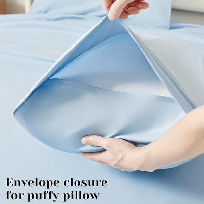 BYSURE 6 Pieces Bed Sheets Set(King, Baby Blue) - Hotel Luxury Super Soft 1800 Thread Count 100% Microfiber Sheets with Deep Pockets, Wrinkle & Fade Resistant